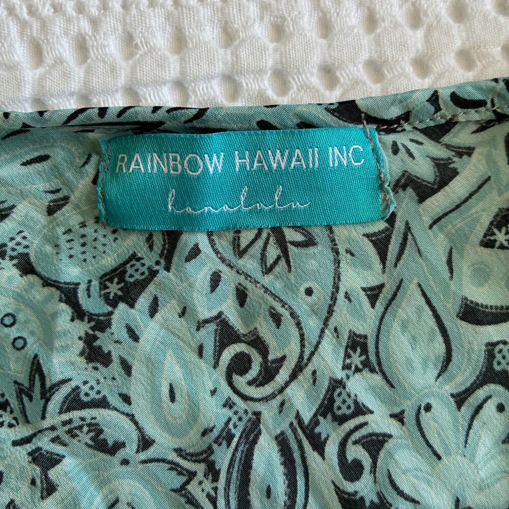 Rainbow Hawaii Inc Dress Silk Blend Patterned Hawaiian Caftan Oversized Vacation - Picture 4 of 10